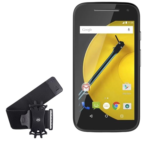 BoxWave Holster Compatible with Motorola Moto E (2015) - ActiveStretch Sport Armband, Adjustable Armband for Workout and Running - Jet Black