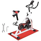 AW Fitness Indoor Exercise Stationary Bike Bicycle Cycle Trainer Cardio Workout with Non-Slip Mat Sport Bottle White