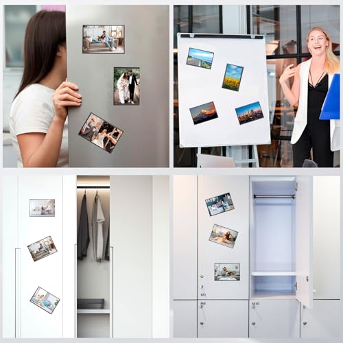 Goshoppers 20 Stück Bilderrahmen Magnetisch 10x15 cm Fotomagnete Kühlschrankmagnete PVC Magnetische Bilderrahmen Set Fotogeschenke für Foto Postkarten,Beste Freundin Geschenke Personalisiert