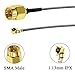TUOLNK IPX to SMA Extension Cable, SMA Male to MHF1 UFL Female WiFi Pigtail Grey Cable for Network Card 1.13mm Coaxial Coax Cable Low Loss 6inch (15cm) 5Pack