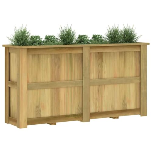 Jardinière surélevée en pin massif vert structure robuste et durable 196 cm - 5