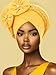 Woeoe Beanie Cap Head Wrap Yellow Rhinestones Head Scarf Flower Pearls Twisted Head Turban for Women Girls (Yellow)