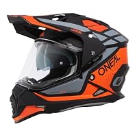 O'NEAL | Motorradhelm | Enduro Motorrad | Ventilationsöffnungen für maximalen Luftstrom & Kühlung, integrierte Sonnenblende | Sierra Helmet R V.24 | Erwachsene | Schwarz Orange Grau | Größe L – Ansicht 2