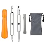 1. 【Material de calidad】 ： Nuestro destornillador está hecho de acero de alta resistencia, duradero y sin óxido. Asa de cintura pequeña de ABS con acabado liso para un uso cómodo y conveniente.