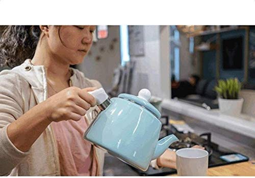 LIUBINGER Tetera Acero Agua Azul Camping Caldera de Acero Silbato Mini Caldera Cocina de Gas Inicio Abrir Fuego de Gas… - Imagen 4