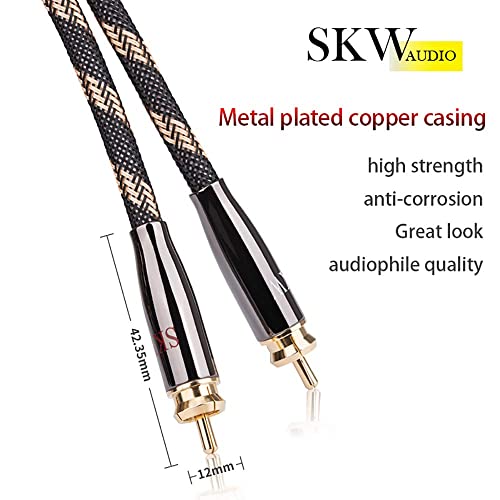 Skw Upgrad Audiophiles Audio Cable 2Rca Male To 2Rca Male Hifi System Converter Adapter With Diameter 12.8Mm Black 3Ft (1M) #TOP3