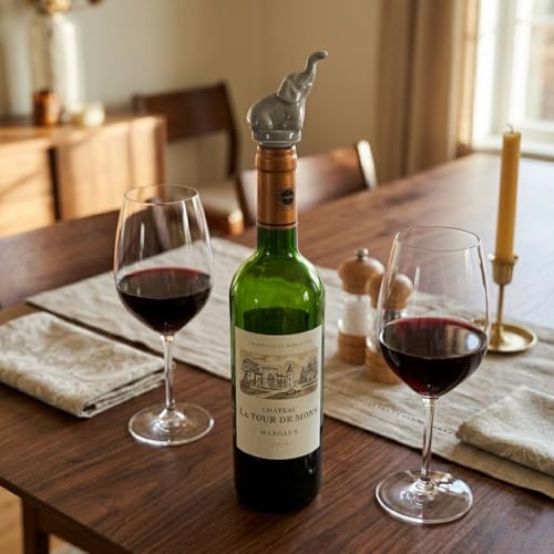 Fox Run Elephant Wine Stopper, Ceramic and Stainless Steel Reusable Bottle Sealer by Fox Run - Image 5