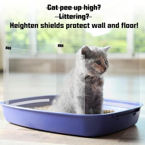 3 Pack Cat Litter Box Pee Shields,Easy Clean Anti-Splashing Enclosure, Litter Pan Pee Shields, Keep Mess Litter Box Urine Splash Guard (L)