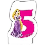 Muy conveniente Procos Princesas Disney - Vela de Cumpleaños 5 Años Rapunzel Rosa (82898)