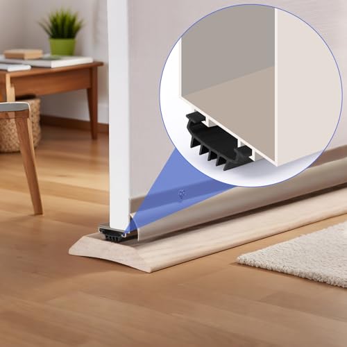 Joint de bas de porte caoutchouc noir 122 cm pour isolation phonique sous porte - 6