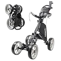 CaddyTek Golfwagen mit 4 Rädern – Caddycruiser One Version 8 1-Click Faltbarer Trolley – leicht, kompakt, leicht zu öffnen, CaddyCruiser ONE Version 8 - Dark Grey, dunkelgrau, Einheitsgröße