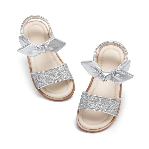 Image of ESTINE Toddler /Little Kid Girls Bow Open Toe Flat Evening Dress Sandals