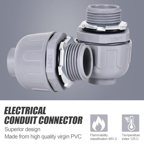 Conector de conducto estanco al agua y polvo de 1/2 pulgada de PVC 2