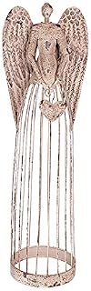K KILIPES 32" H Metal Angel Garden Statue, Antique Angel Statue Sculpture Lawn Ornament Spring Outdoor Patio Yard Decoration