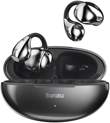 （14:30時点） 【音質至上主義・アクセ感覚のイヤーカフ型】 Earaku (イアラク) SoundClip ワイヤレスイヤホン オープンイヤー イヤホン イヤーカフ型 超軽量 耳を塞がない 耳挟み式 音漏れ無し 骨伝導の革新 DSP機能 Malleusアルゴリズム オープンイヤーヘッドホン 業界トップ音質 48時間再生 Bluetooth5.4/マルチポイント接続/2025年新登場 (ブラック)