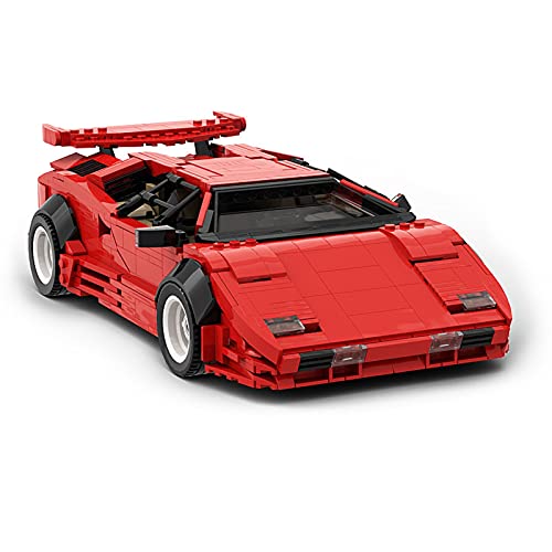 VONADO Supercar Countach LP5000 QV Building Block Set, Race Car Building Kit and Engineering Toys, Building Project for Adults Collectible Models, Creative Gifts for Kids and Adults(1308PCS, Red)