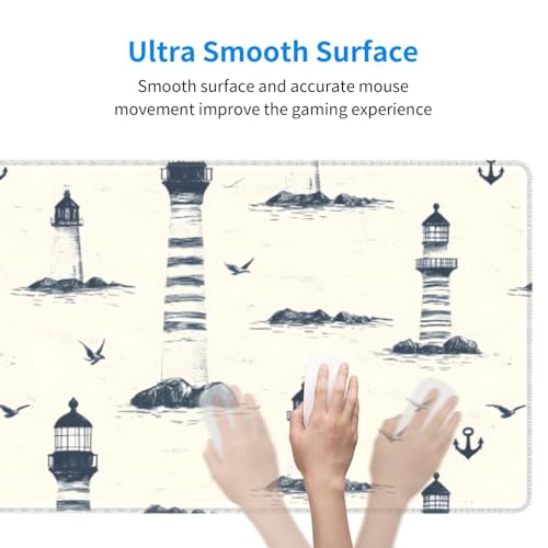 Tapis de bureau pour clavier PC style ancre marine rétro - 3