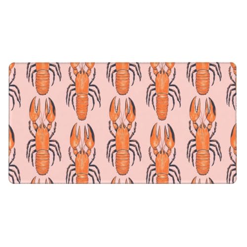 Tapis de souris pour ordinateur portable à motif homard sous-main étanche idéal télétravail