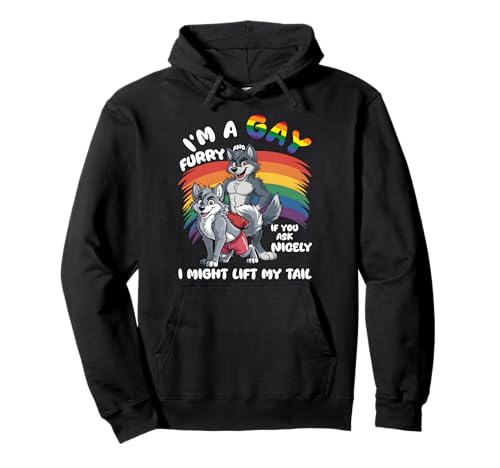 I'm A Gay Furry Pride Month Gay LGBTQ Rainbow Fox Furry Pullover Hoodie