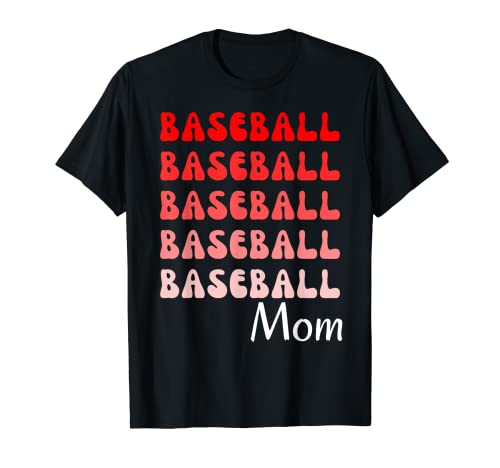 Béisbol Mamá Groovy Softball Love Baseball Divertido Día de la Madre Camiseta