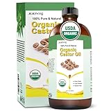 MMPANG Organic Castor Oil (16.9oz Glass bottle) USDA Certified 100% Pure Natural, Cold Pressed, Hexane Free. Castor Oil for Hair Growth, Thicker Lashes & Fuller Brows