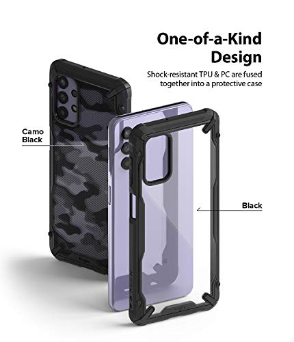 Image of Ringke Fusion-X for Samsung Galaxy A32 5G Case Back Cover, [Military Drop Tested] Ergonomic Transparent Hard PC Back TPU Bumper Impact Resistant Protection for Galaxy A32 5G Back Cover Case - Black