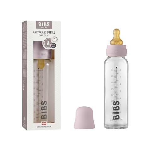 BIBS Baby Glass Bottle with Anti-Colic Nipple Cover