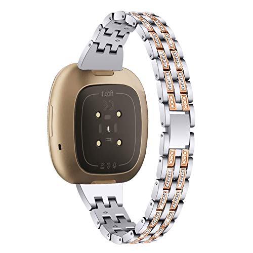 Correa de acero inoxidable para Fitbit Versa 3 miniatura 3