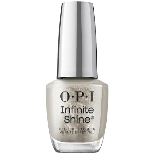 OPI Infinite Shine Smalto per Unghie - Work From Chrome - Effetto Gel e Lunga Durata, Smalto Metallico Argento - con Tecnologia Pre-Cured Gel e Pennello OPI Pro-Wide (15ml).