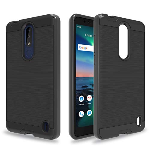 3.1 Plus Cases,Ayoo:Nokia 3.1 Plus Case,Nokia 3.1 Plus Phone Cases,[Drop Protection] Brushed Texture Full-Body Shockproof Protective Cover Design for Nokia 3.1 Plus-ZS Black