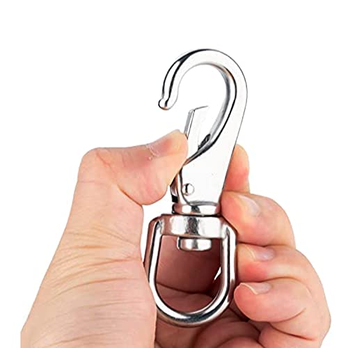 4Packs M6 Swivel Eye Snap Hook,304 Stainless Steel Boat Marine Pet Chains Keychains Lanyard Hook Multi-Use For Keychains, Bird Feeders, Pet Chains, Dog Leashes, Keychains (#2) #TOP4