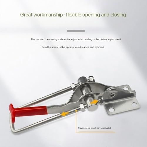 4 Stück Kniehebelspanner Metall, Spannverschluss Groß Spannschnäpper Verstellbar Schnappverschluss GH-431 Klipper Verschluss Kistenverschluss Hebel Verschluss für Schrank Tür Kisten Koffer