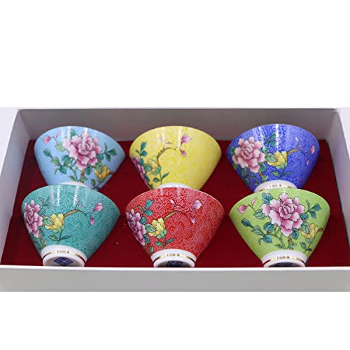 Ichag Enamel Tea Cups | Tea Set For Raw Tea |Emamel Small Cup |Chinese Tea Cup (6 Enamel Small Cups) #TOP2