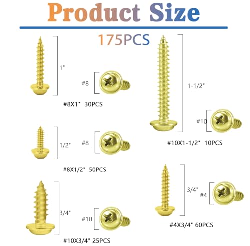 #4 #8 #10 Kit de Tornillos para Madera Phillips Truss miniatura 6