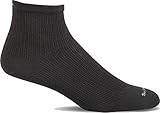 Sockwell Men's Plantar Ease Quarter Sock, Black Solid - Large/X-Large