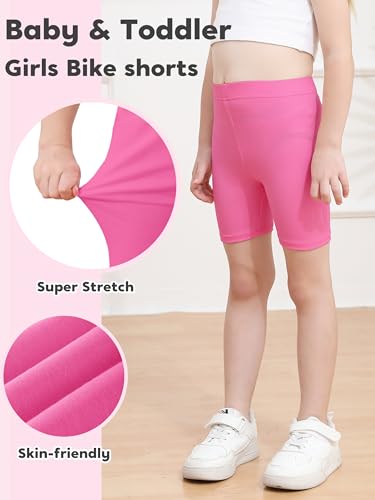 Poroka 6 Pack Baby and Toddler Girls Bike Shorts Soft Girls Summer Dancewear Shorts Solid Tumbling Safety Short for Kids4