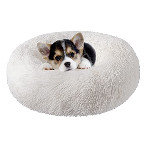 Cat Beds for Indoor Cats,20 Inch Dog Bed for Small Melium Large Dogs, Washable-Round Pet Bed for Puppy and Kitten with Slip-Resistant Bottom