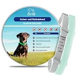 Zeckenhalsband für Hunde und Katzen | Leuchtendes Präventionshalsband gegen Parasiten mit bis zu 8-Monatigen Schutz | Fluoreszierendes Halsband universell auf Jede Größe verstellbar