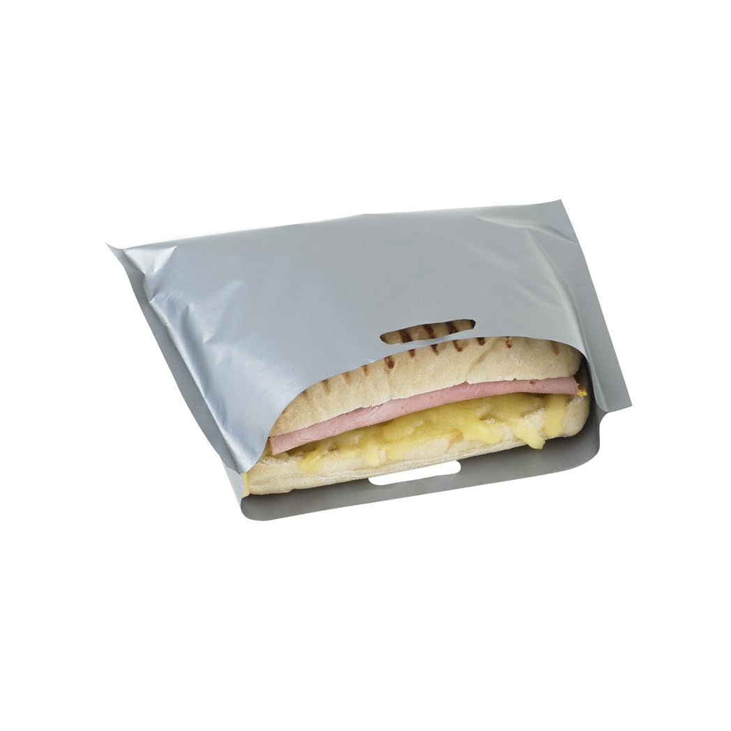 Non-Stickware Silver Ultimate Toastie Bags, Non Stick, Reusable & Easy Open For Toaster, Grill & Oven. Sandwiches, Panini & Grilled Cheese. Bpa Free, Easy Clean, 2/4Pk, 16X20cm / 20X25cm (4, 160X200)