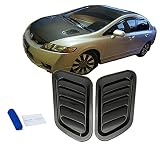 Tiousmoky Hood Vents for Cars Hood Scoop 2 Pcs Universal Width Hood Air Intake Decor Cover ABS (Blac
