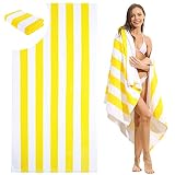 ROYAL MATRIX Oversized Beach Towels - 100% Cotton 35''x70'' Extra Large Cabana Striped Beach Towel 1