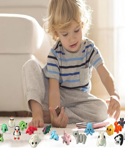 TUBAWD 10 Pcs 3D Printed Animals, 3D Printed Fidget Toy, Movable Joint 3D Printed Toys Different Animal Shapes for Home and Office Decoration Photographic Prop - Image 2