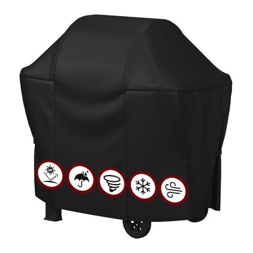 SHINESTAR 52 Inch Grill Cover for Weber Spirit 200/300 Series Spirit 2 & II Heavy Duty Oxford Fabric BBQ Cover Waterproof UV Protection Windproof with Adjustable Magic Tape Straps