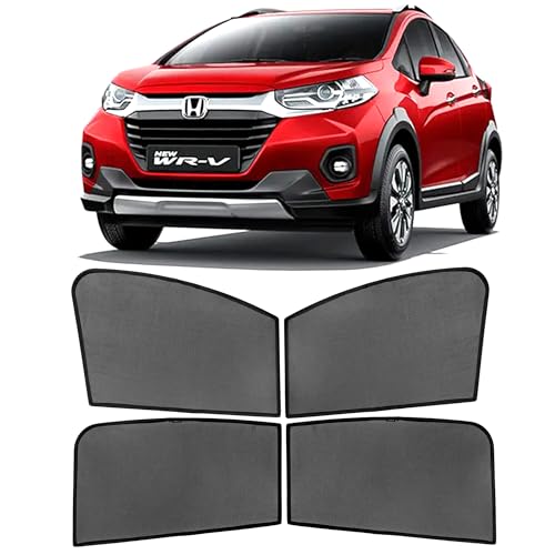 Image of AutoStory Custom Fit Black Mesh Car Sunshade for Honda WRV | UV & Heat Protection Car Window Curtains | Privacy Car Sun Shade | Breathable Vehicle Specific Side Window Shades