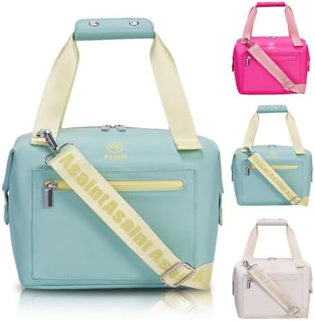 Lunch Bag for Women Adults, Large Insulated Lunch Bag with Zipper and Strap, Durable & Reusable Large Lunch Tote Bags for School, Work, Travel, Picnic Outdoor and Beach