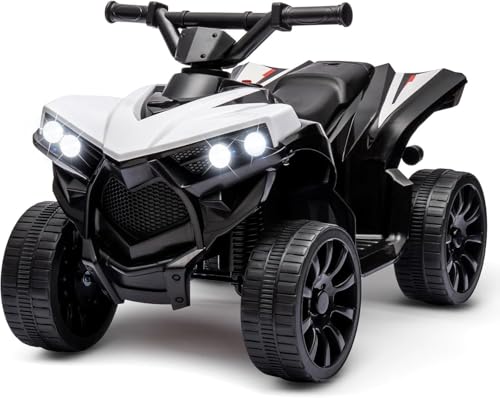 Quad Électrique Enfant avec Vitesse Réglable, Voiture Électrique Inclut Phares LED, Klaxon, pour Enfants à Partir De 3 Ans