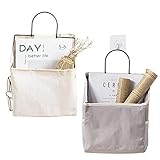 SuperDuo 2Pack Wall-Mounted Fabric Storage Bag Big Pocket Clothing Closet Organizer Basket Over The