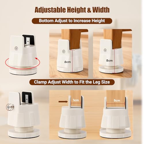 Elevadores de muebles para mesas y camas con altura ajustable blanca 3