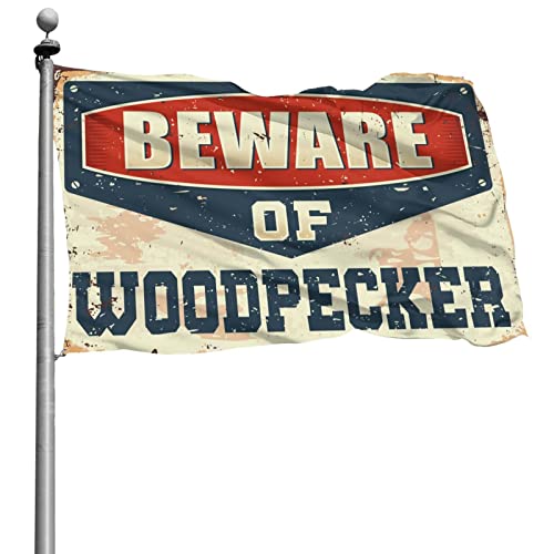 Drapeaux pour fille Beware of Woodpecker grand format Abipuir textile de decoration murale