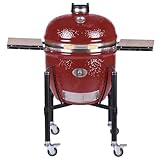 monolith kamado grill lechef pro serie 2.0 - red con telaio